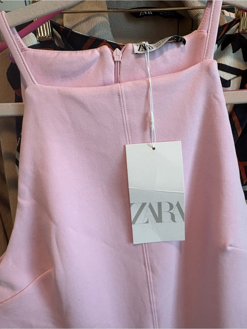 ZARA NWT Light Pink Halter Mini Dress - Picture 6 of 6